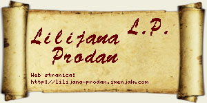 Lilijana Prodan vizit kartica